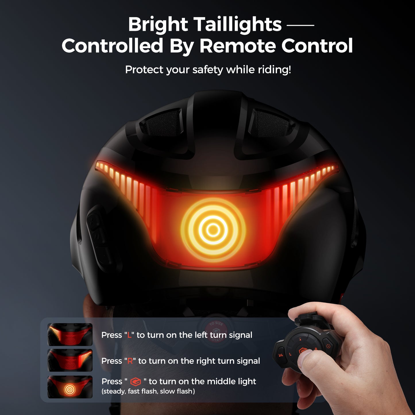 Bicycle Helmet with Bluetooth / Intercom / Indicator Light / Remote Control, Support 2-8 Riders communication