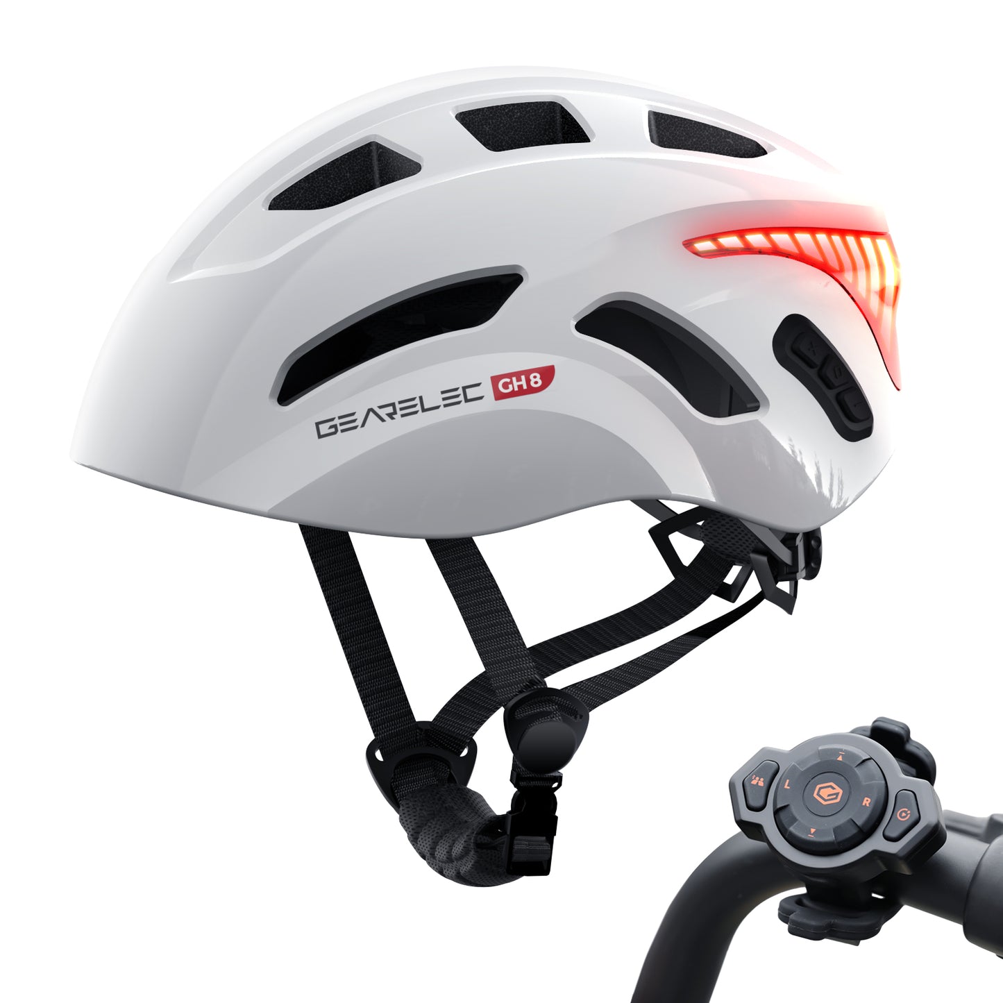 Bicycle Helmet with Bluetooth / Intercom / Indicator Light / Remote Control, Support 2-8 Riders communication