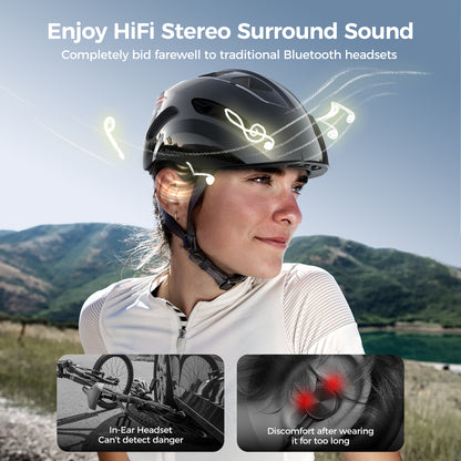 Bicycle Helmet with Bluetooth / Intercom / Indicator Light / Remote Control, Support 2-8 Riders communication