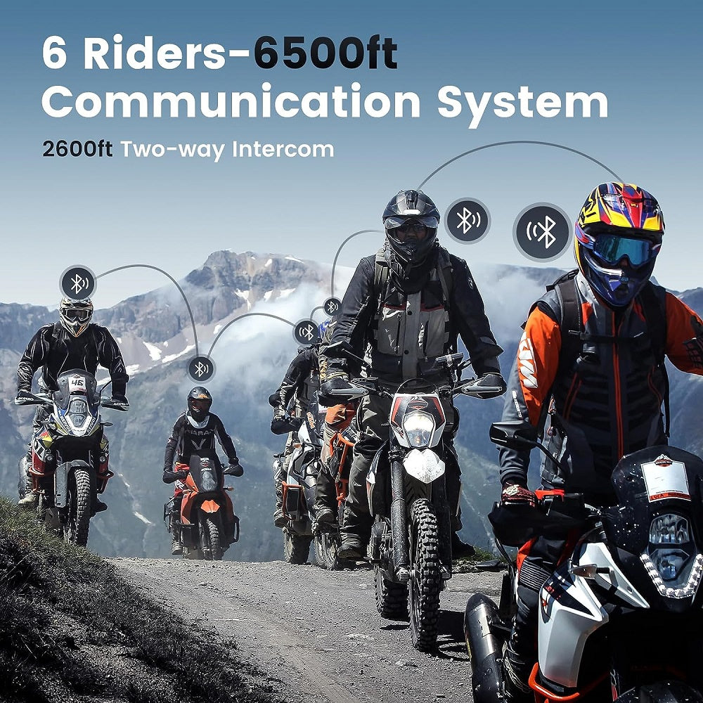 4 Rider Motorcycle Bluetooth Communication (up To 6 Riders